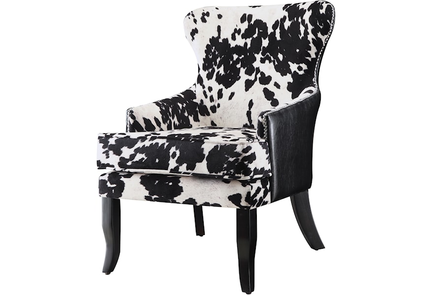 Coaster Accent Seating Cowhide Print Leatherette Accent Chair