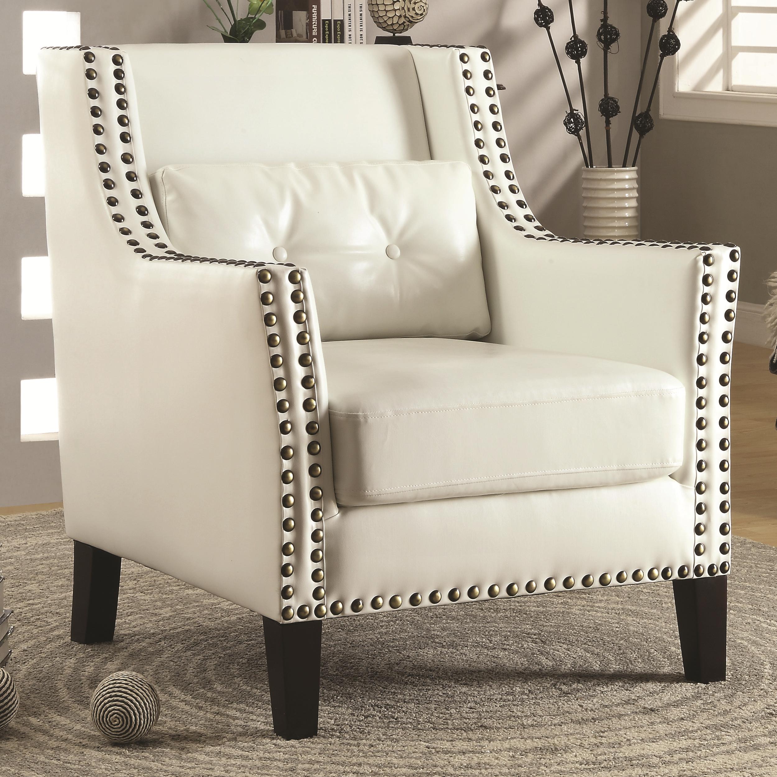 Accent Seating Transitional Wing Chair With Nail Heads Sadler S Home Furnishings Upholstered Chairs