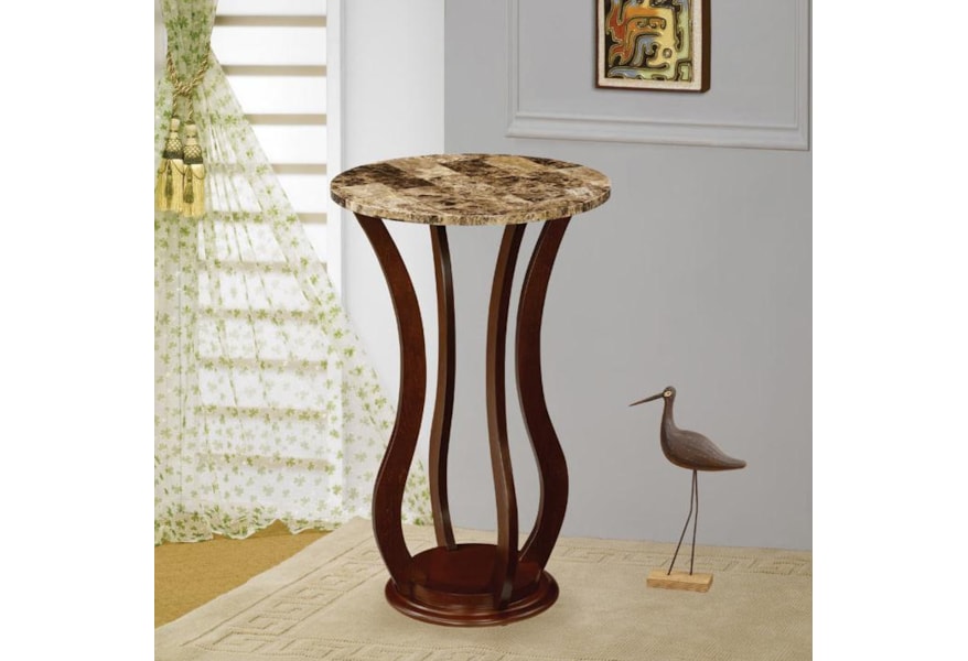 Coaster Accent Stands Round Marble Top Plant Stand Value City Furniture End Tables