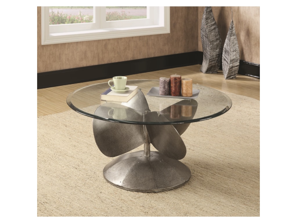 Coaster Accent Tables Coffee Table With Propeller Base Coaster Accent Tablescoffee Table