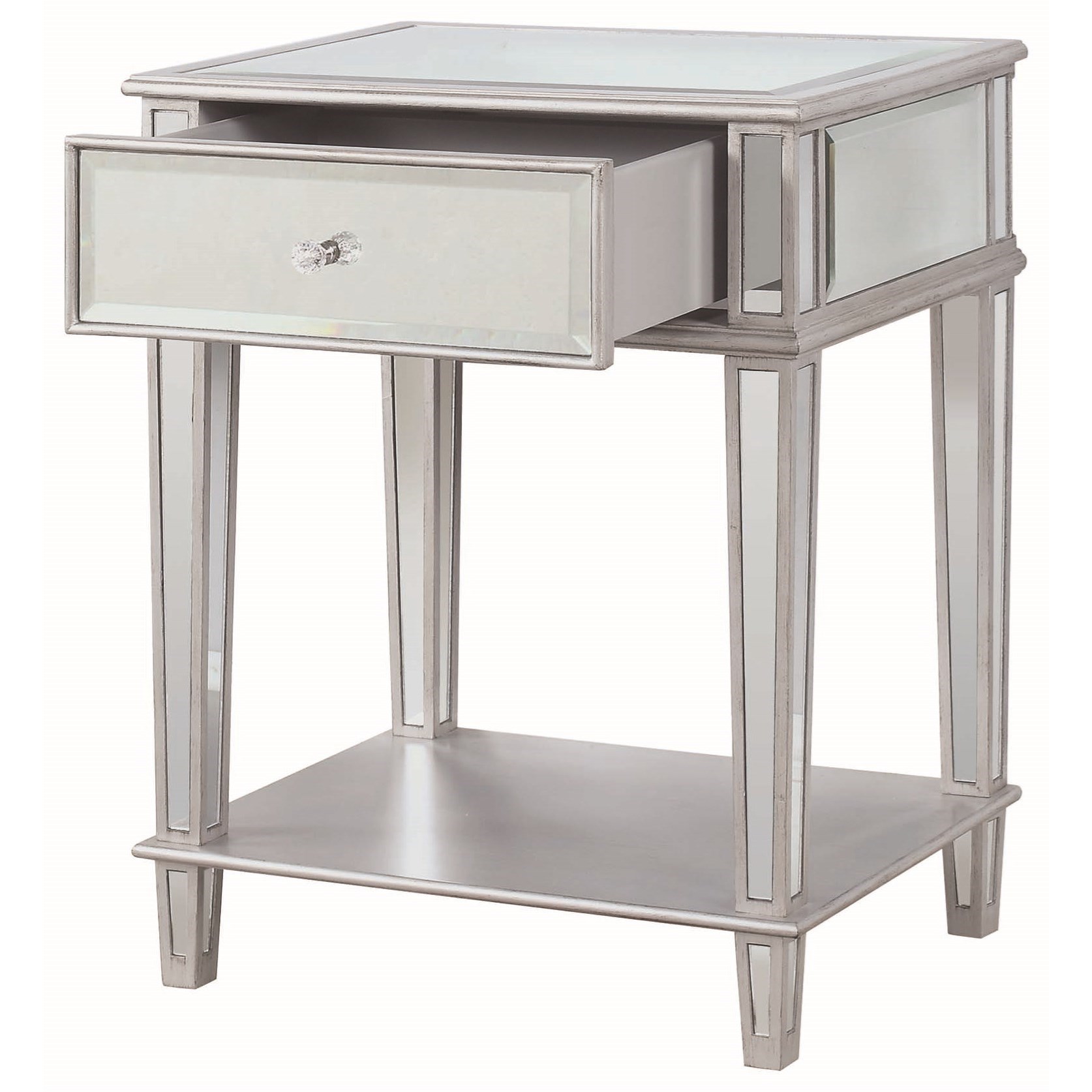 Casual Cappuccino Finish Storage Chairside Accent End Table by Coaster 900992