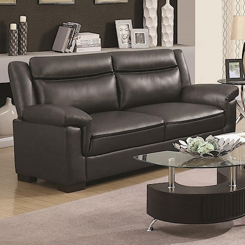 Coaster Arabella Contemporary Leatherette Sofa Furniture Coaster Arabella Contemporary Leatherette Sofa