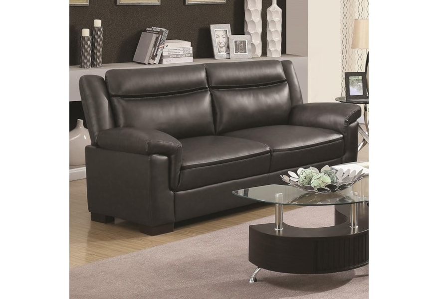 Coaster Arabella Contemporary Leatherette Sofa A1 Furniture Mattress Sofas