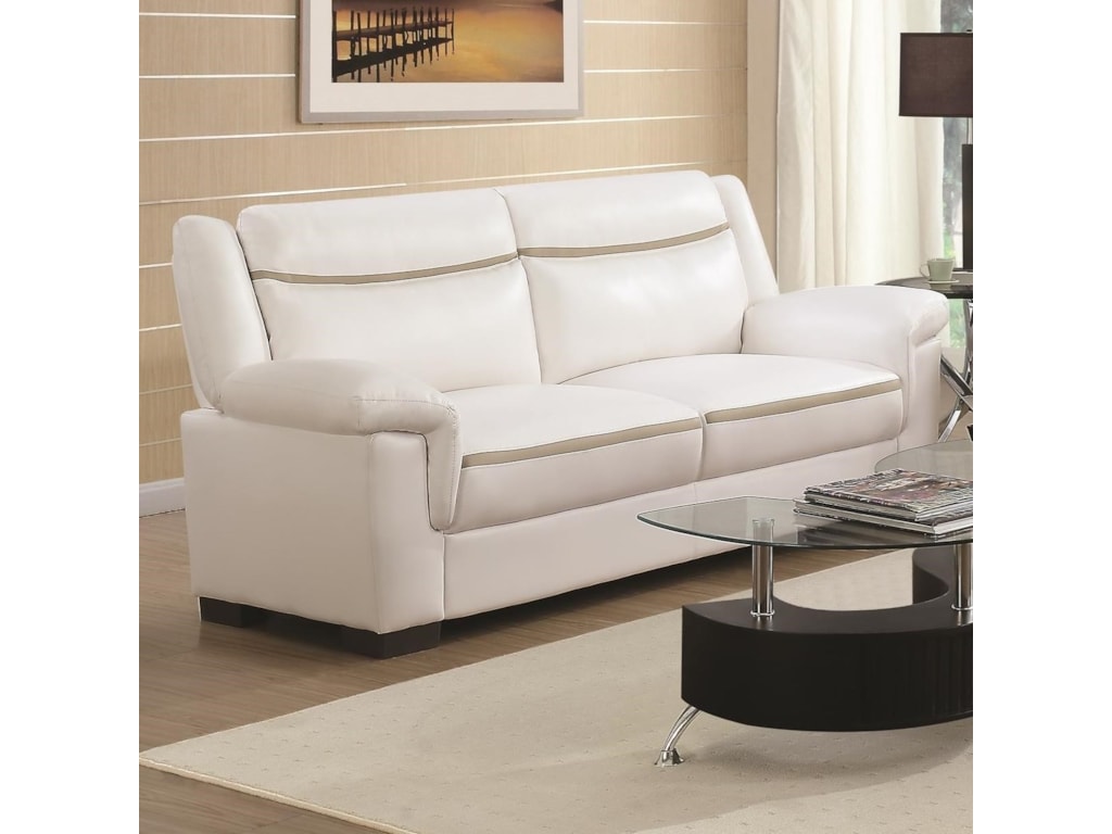 Coaster Arabella 506594 Contemporary Leatherette Sofa Dunk Coaster Arabella 506594 Contemporary Leatherette Sofa Dunk Bright Furniture Sofas