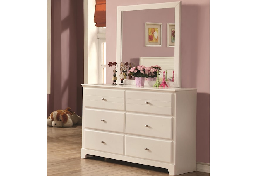 Coaster Ashton Collection Dresser And Mirror With 6 Drawers