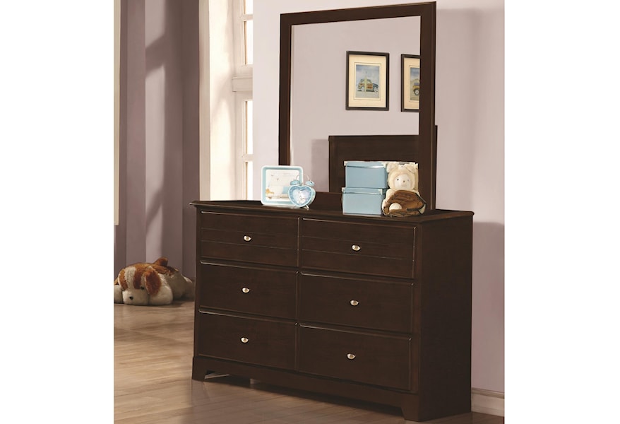 Coaster Ashton Collection Dresser And Mirror With 6 Drawers