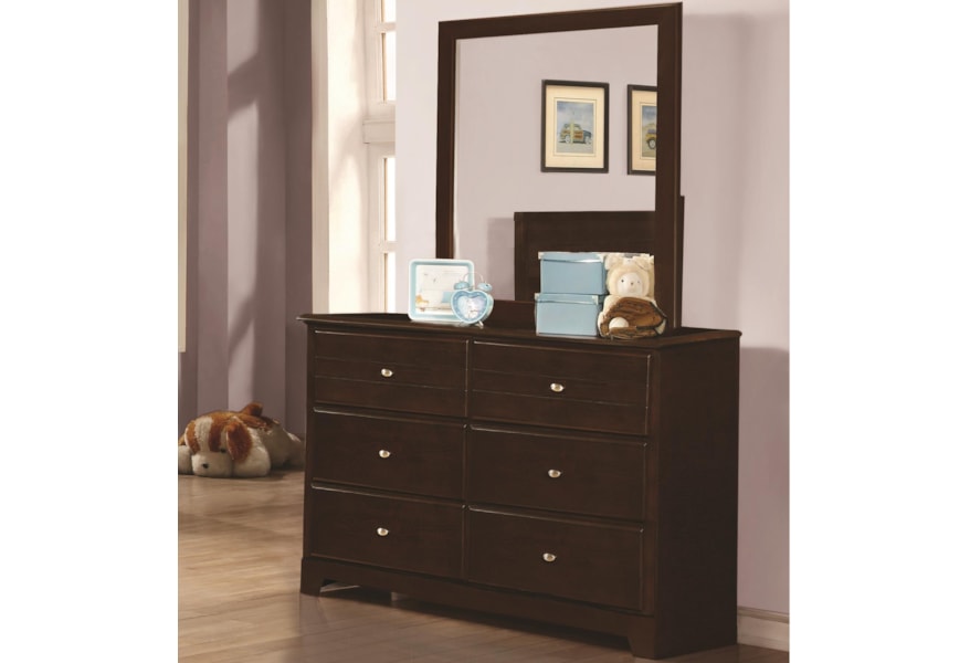 Coaster Ashton Collection Dresser And Mirror With 6 Drawers