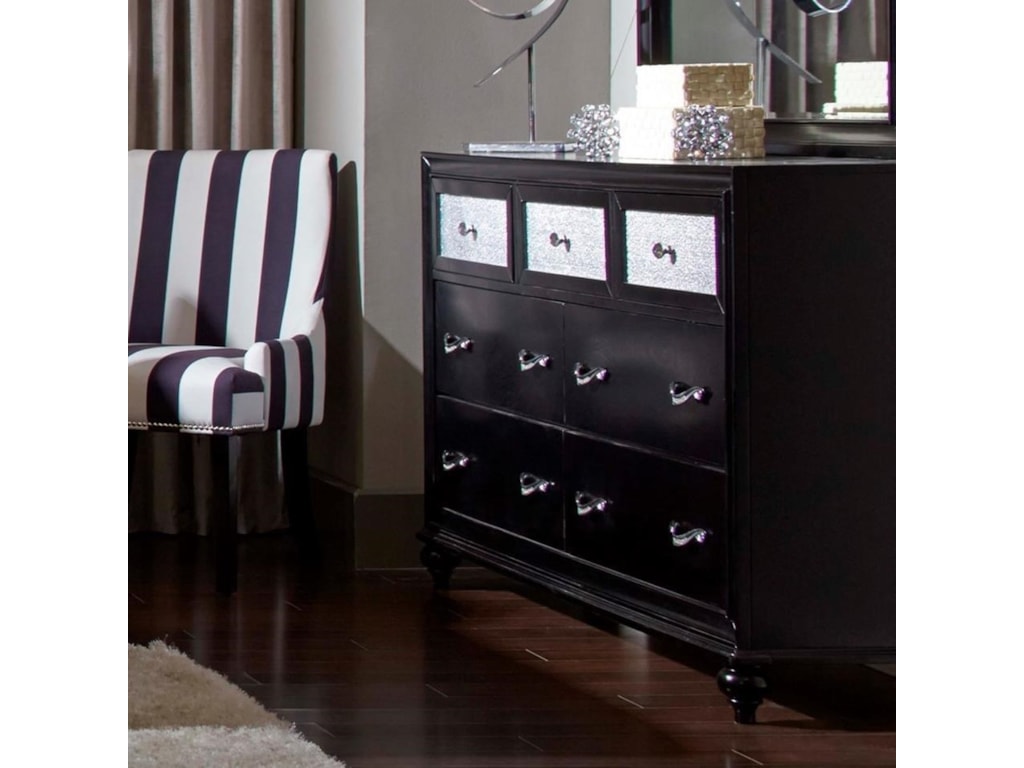 Coaster Barzini 7 Drawer Dresser With Metallic Acrylic Drawer