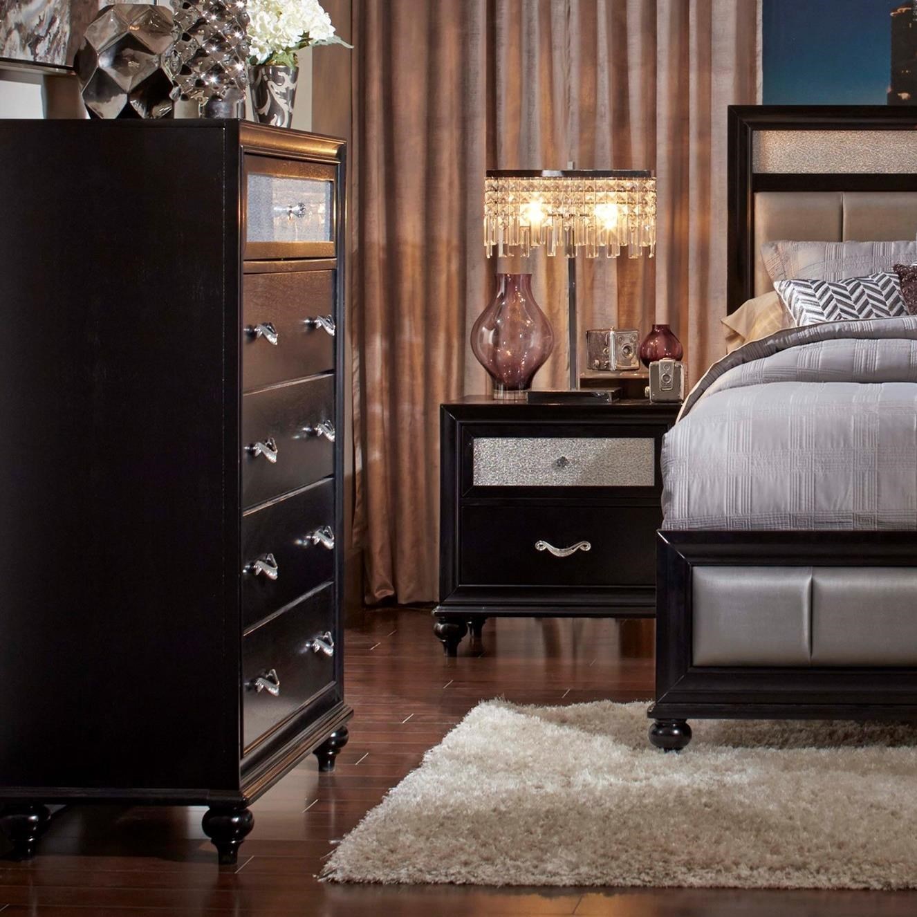 Fine Furniture Barzini 200895 5 Drawer Chest With Metallic Acrylic
