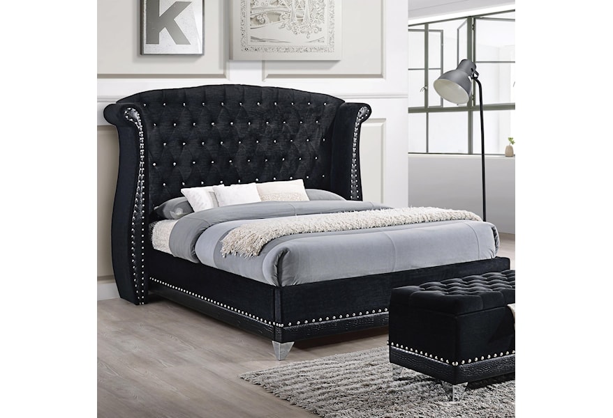 Coaster Barzini Glamorous Upholstered California King Bed Rife S