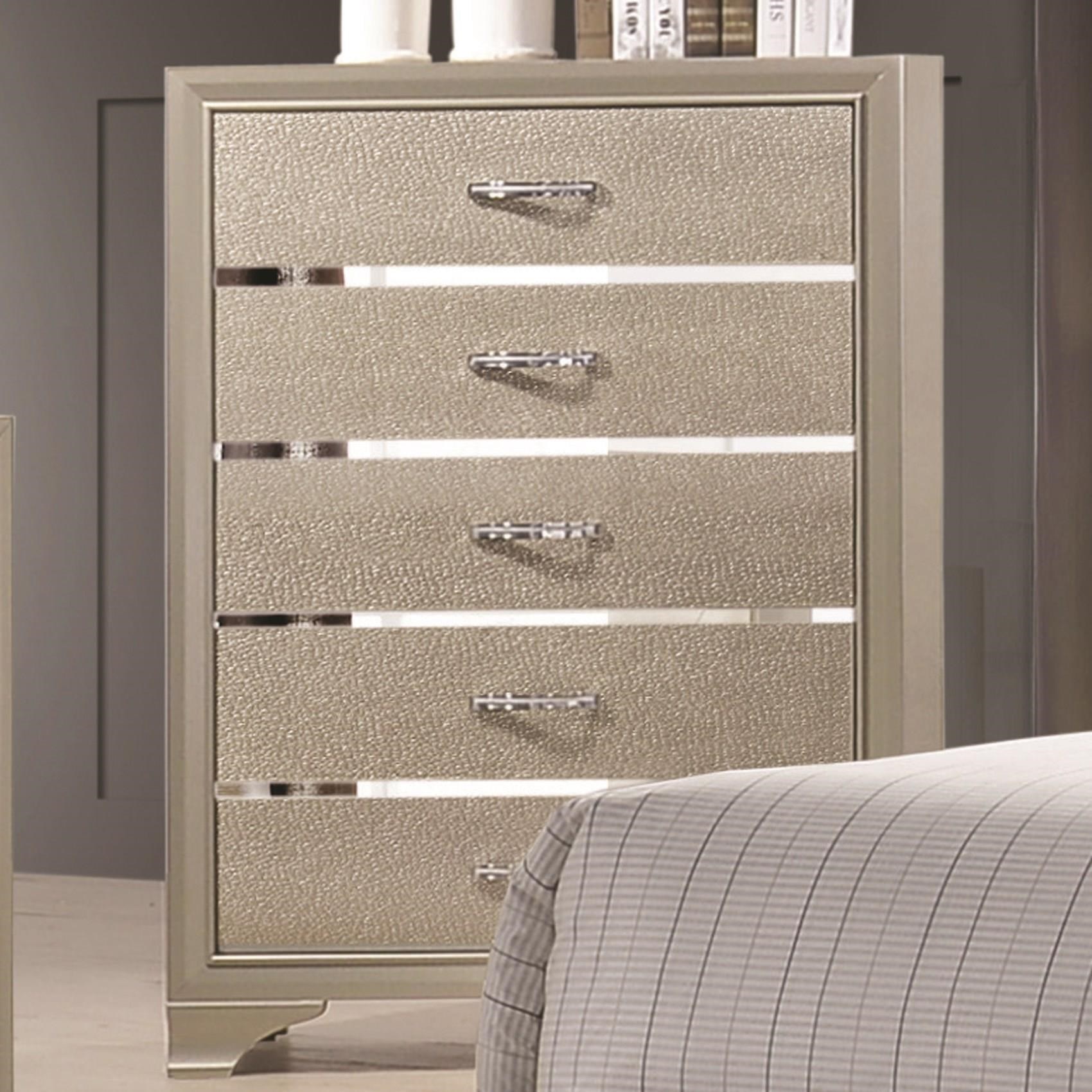 Coaster Beaumont 205295 Five Drawer Chest With Felt Lined Top