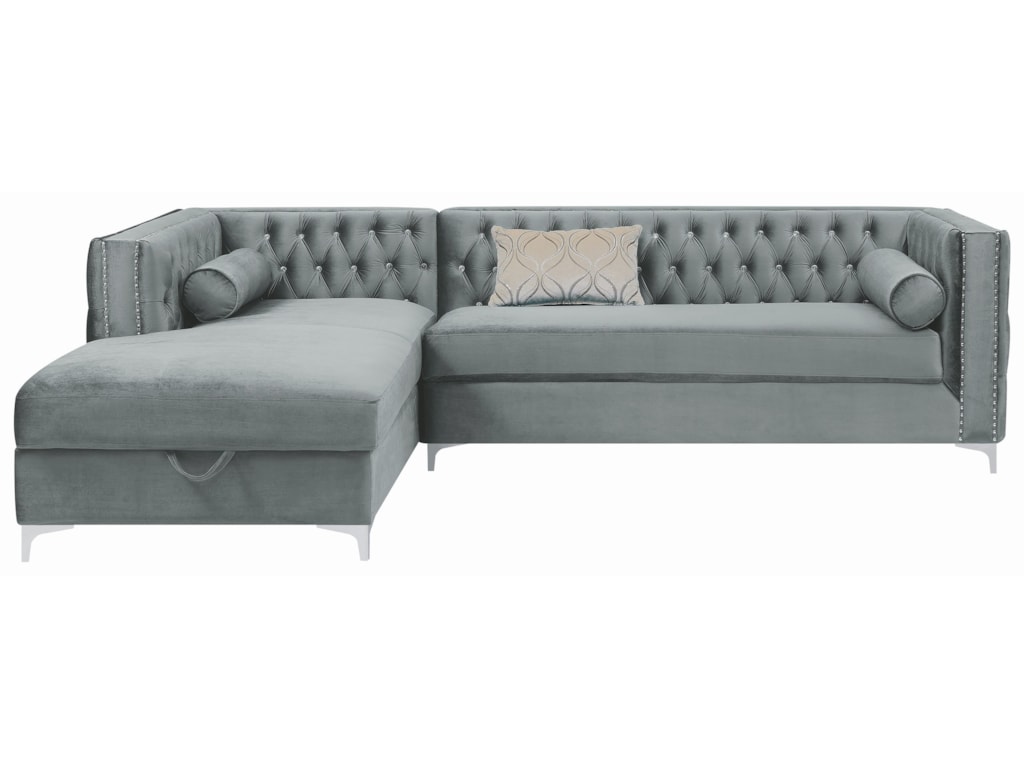 Bellaire Tufted Sectional With Storage Chaise By Coaster At Value City Furniture Bellaire Tufted Sectional With Storage Chaise By Coaster At Value City Furniture