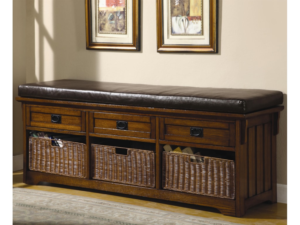 Coaster Benches Large Storage Bench With Baskets A1 Furniture