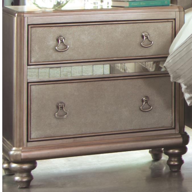 Coaster Bling Game Nightstand With 2 Drawers And Stacked Bun Feet