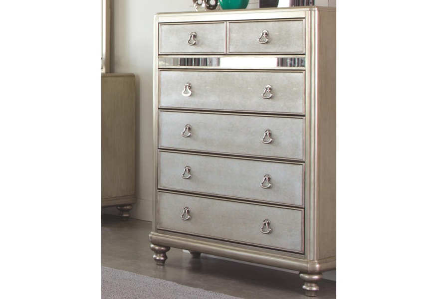 Coaster Bling Game 204185 Chest With 6 Drawers And Stacked Bun