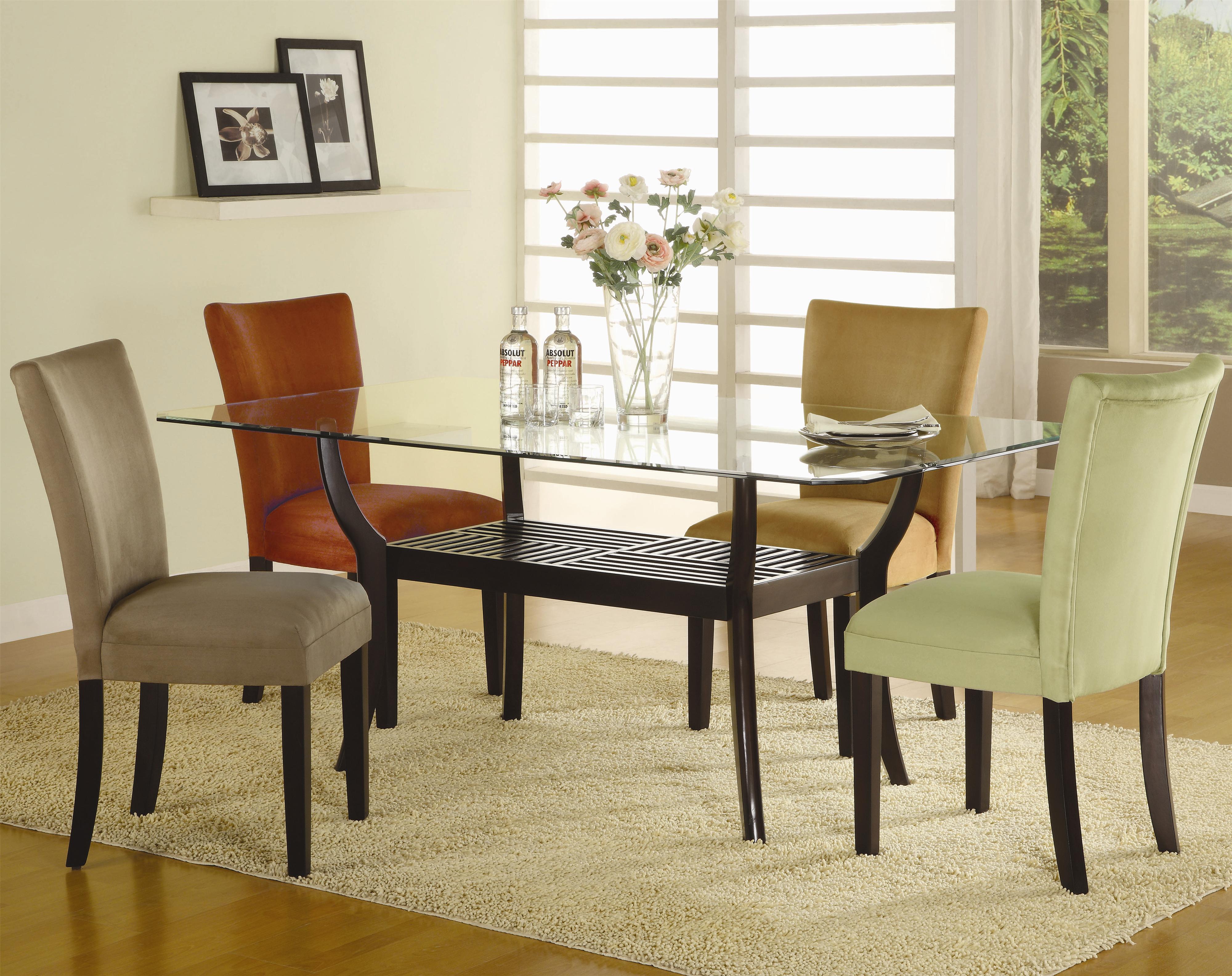 Coaster Bloomfield 101494 Microfiber Parson Side Chair Northeast Factory Direct Dining Side Chairs