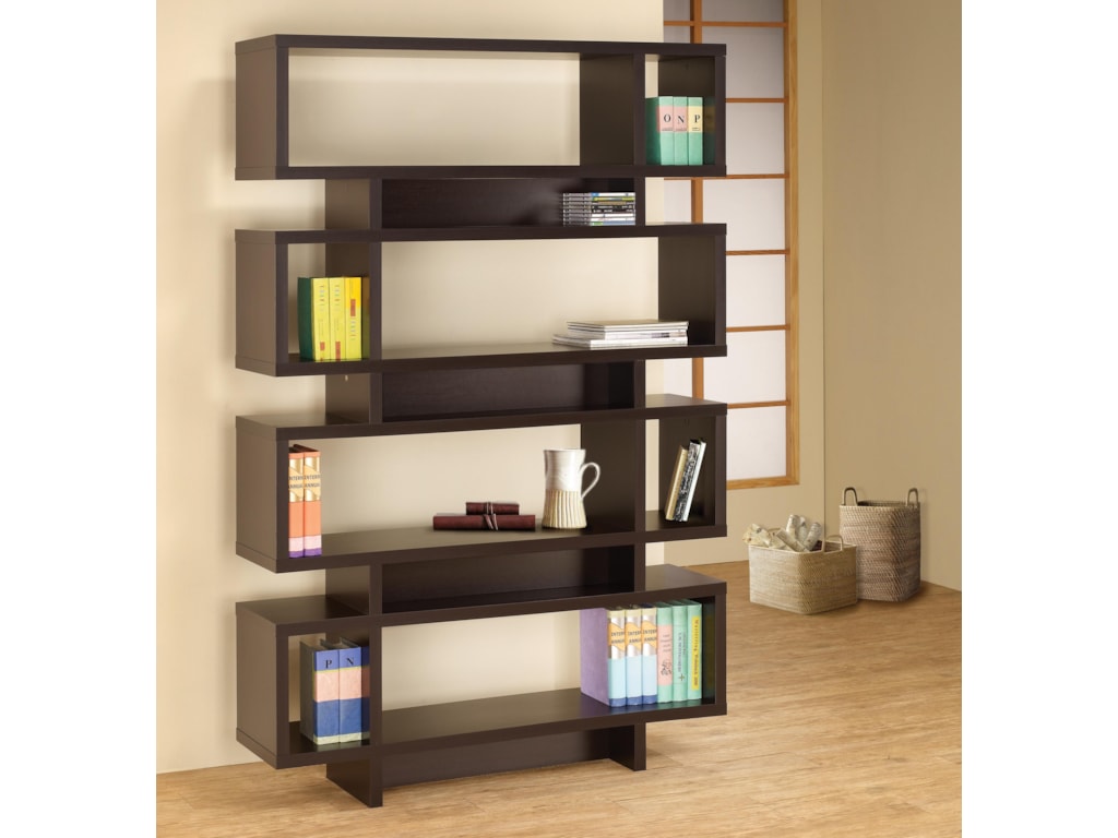 Coaster Bookcases Contemporary Cuccino Finish Open Bookcase Bookcases Contemporary Cuccino Finish Open Bookcase By Coaster