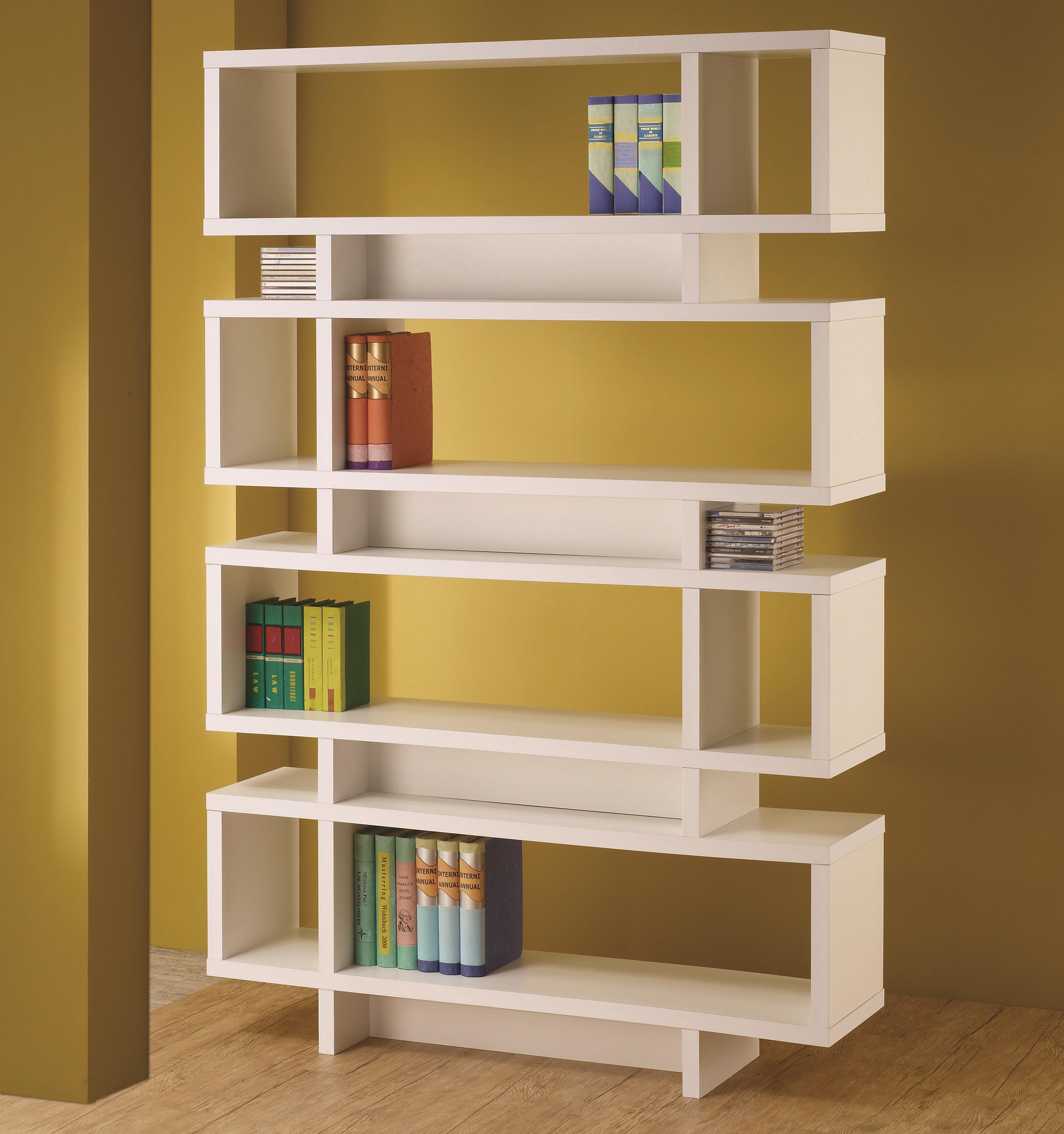 Coaster Bookcases 800308 Contemporary White Finish Open Bookcase Northeast Factory Direct Open Bookcases