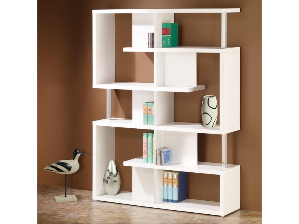 Coaster Bookcases Modern White Finish Bookcase Value City Bookcases Modern White Finish Bookcase By Coaster