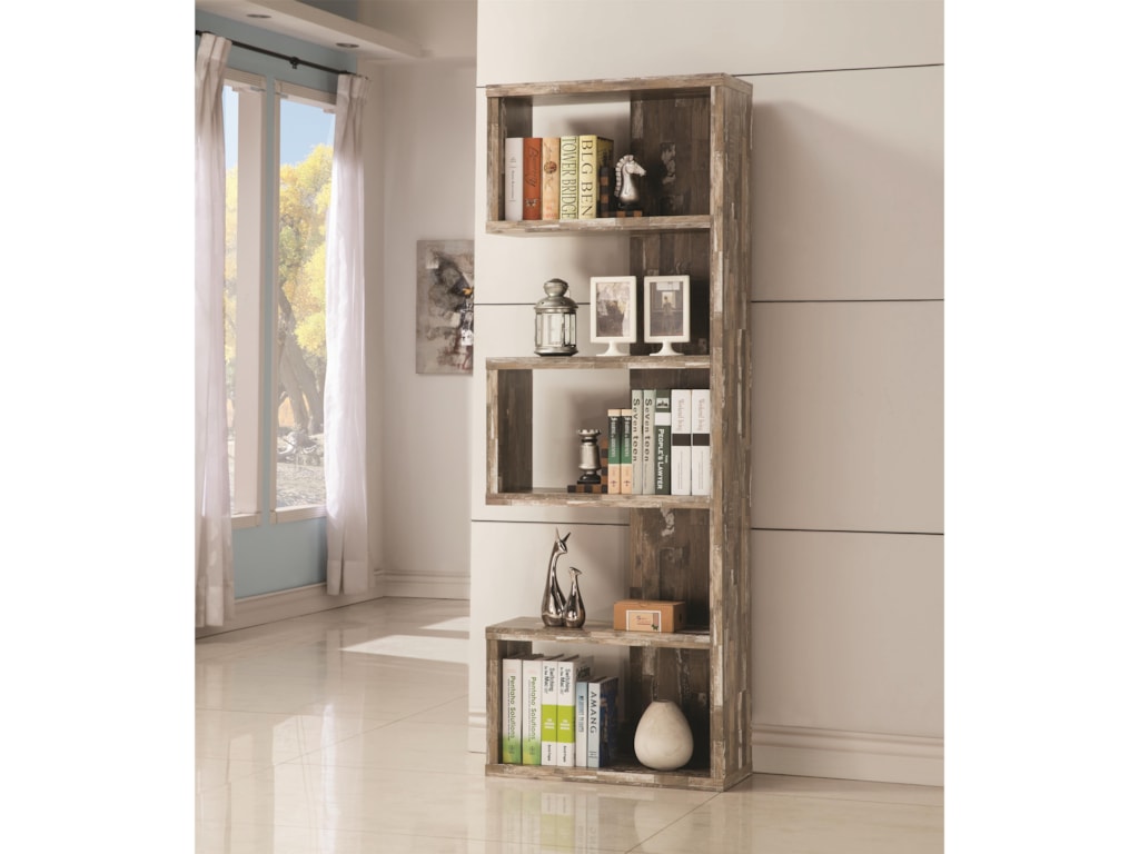 Coaster Bookcases 800847 Open Bookcase With Distressed Wood Finish Coaster Bookcasesbookcase