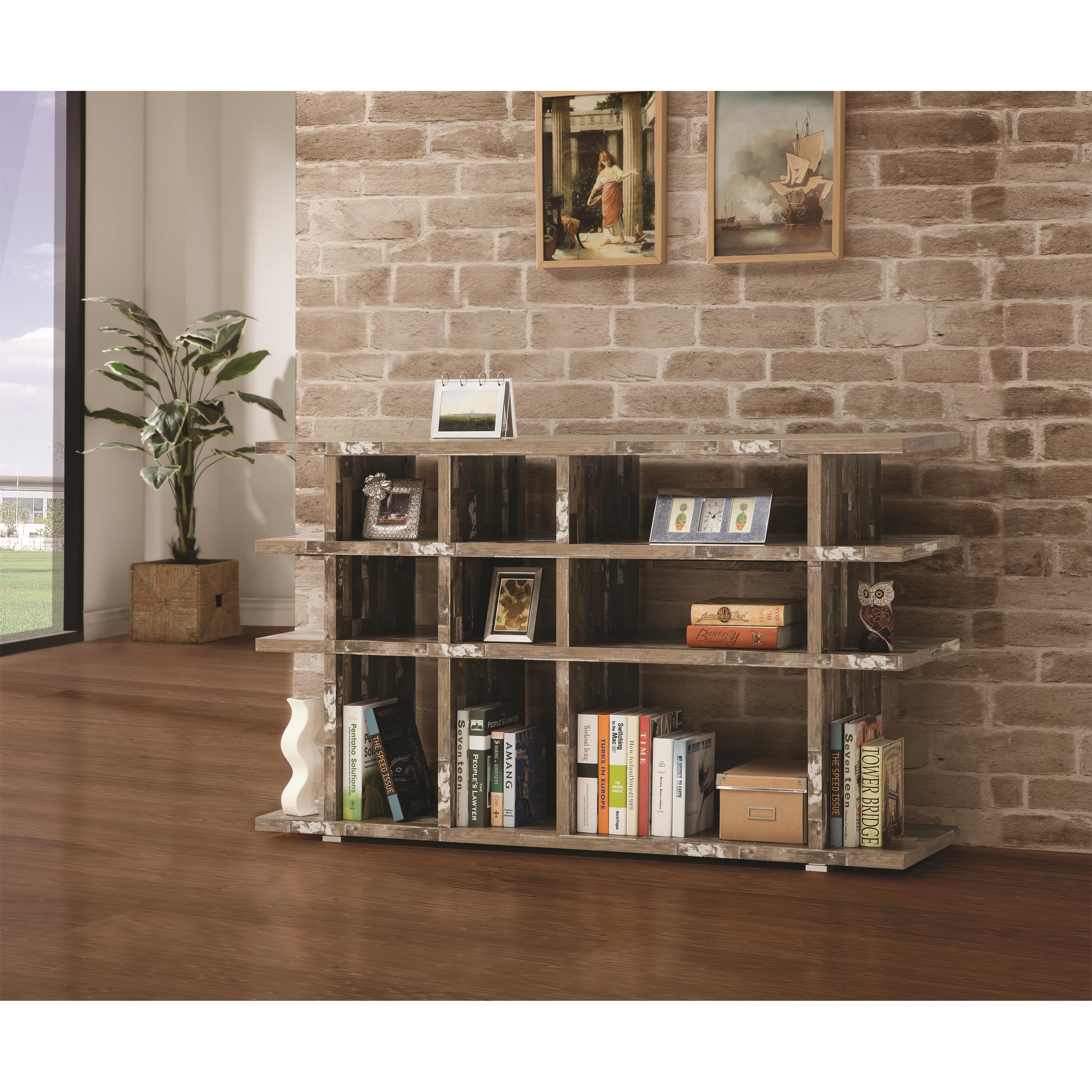 Coaster Bookcases Open Bookcase With Distressed Wood Finish Value City Furniture Open Bookcases