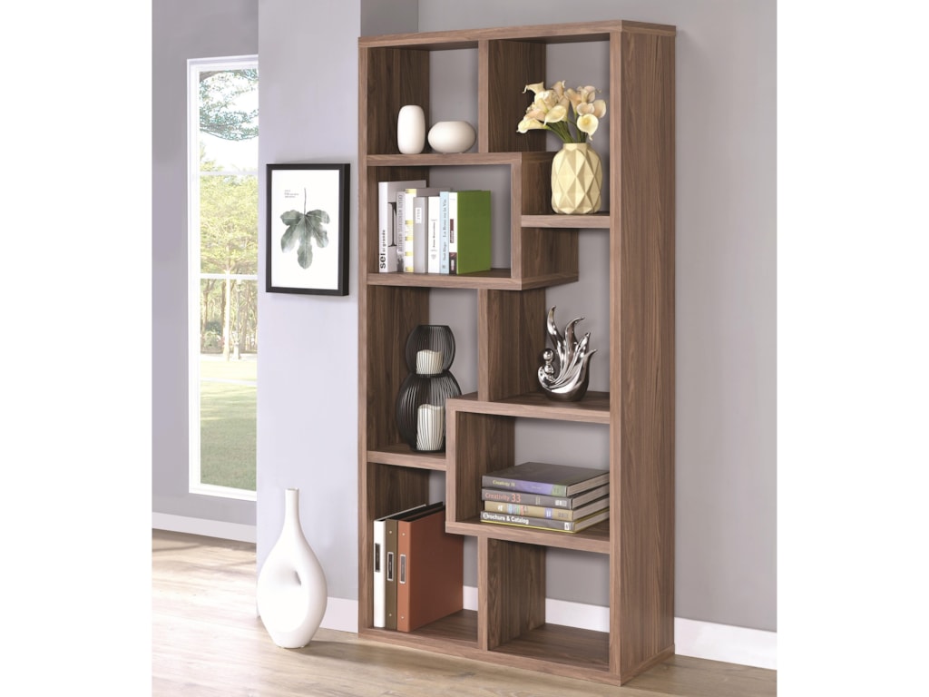 Coaster Bookcases 801302 8 Shelf Staggered Bookcase Dunk Bright Coaster Bookcases8 Shelf Bookcase