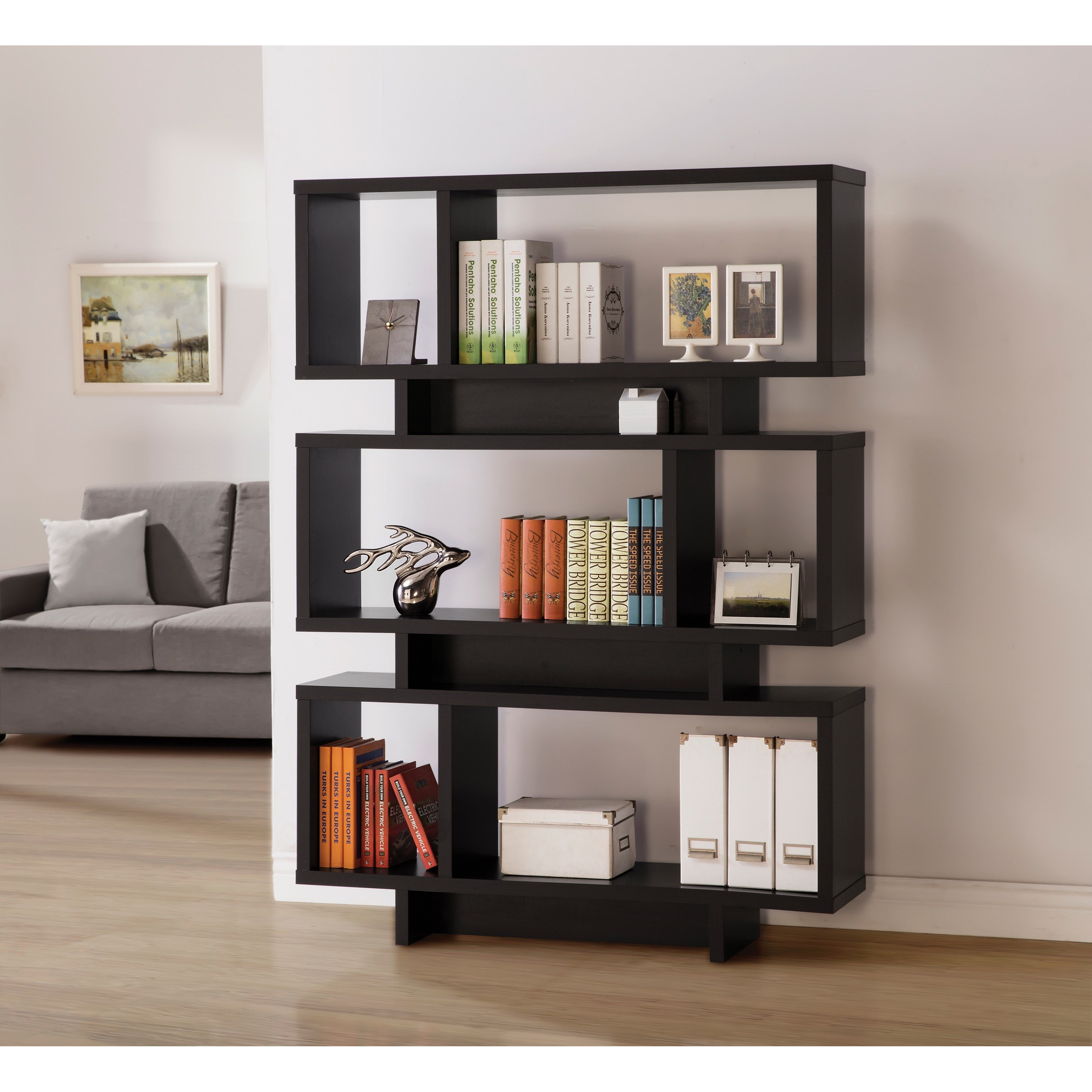 Coaster Bookcases 801405 Contemporary Geometric Bookcase