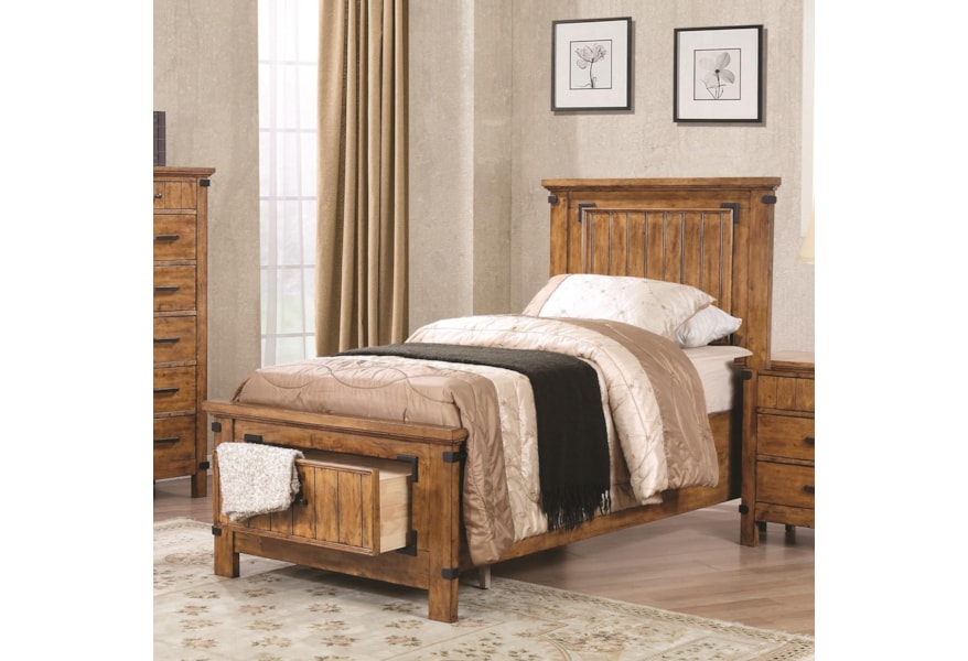 Coaster Brenner Twin Storage Bed With Dovetail Drawer A1 Furniture Mattress Panel Beds
