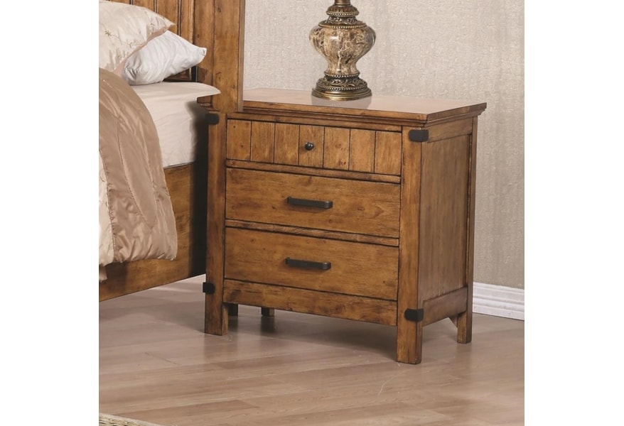 Coaster Brenner 3 Drawer Night Stand With Felt Lined Drawer