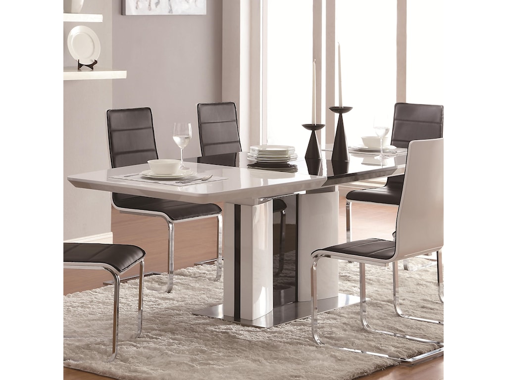 Coaster Broderick Contemporary White Rectangular Dining Table With