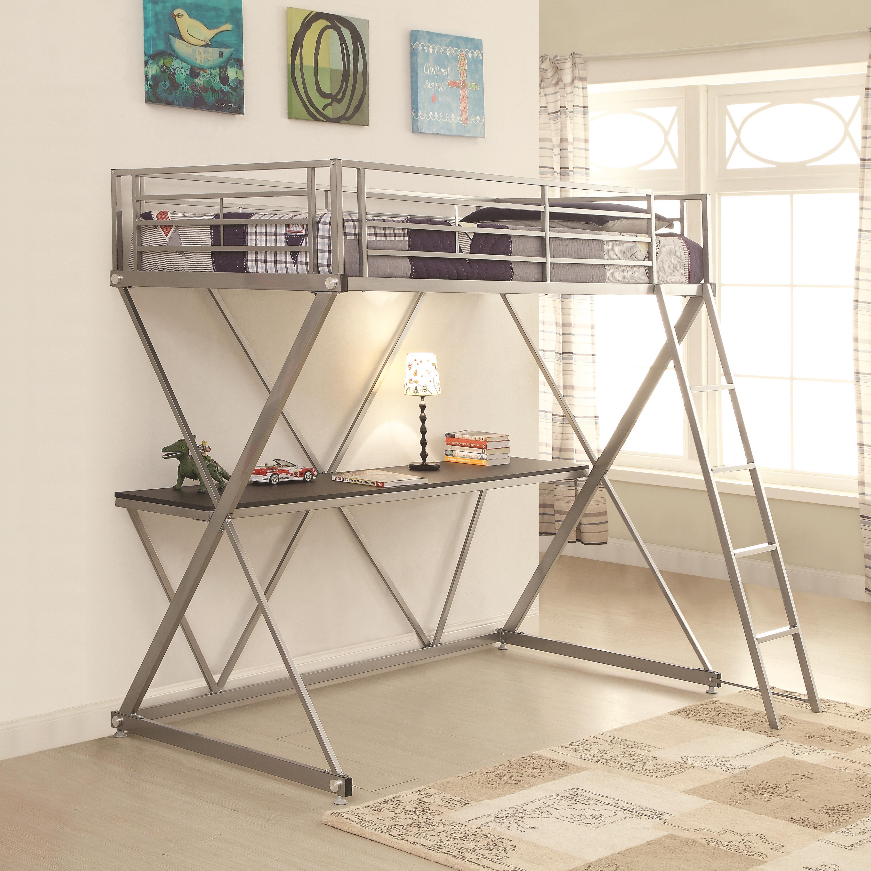 loft bed and desk