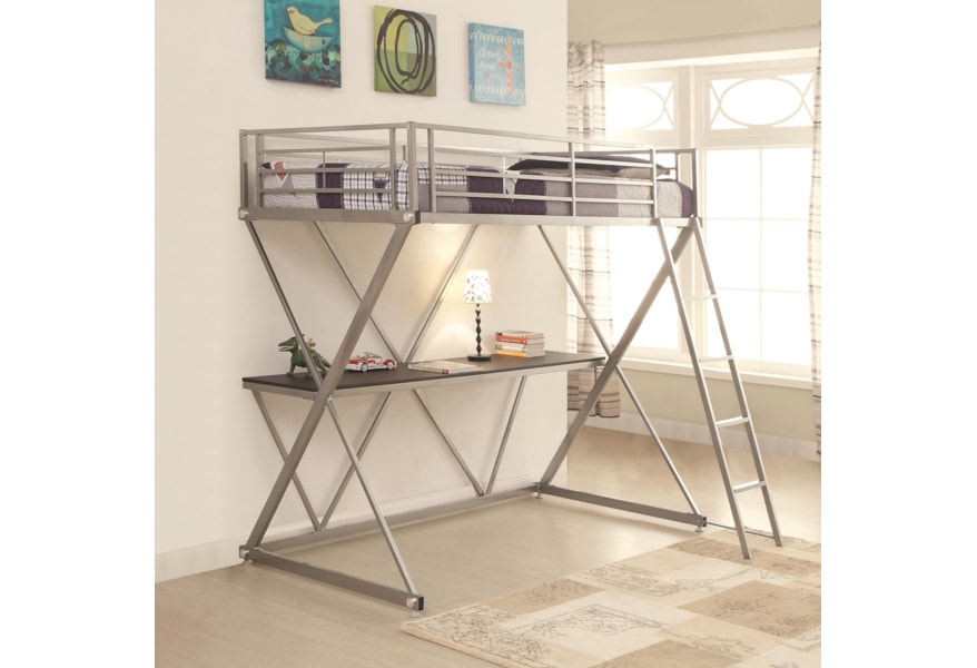 Coaster Bunks Twin Workstation Loft Bed With Desk Value City