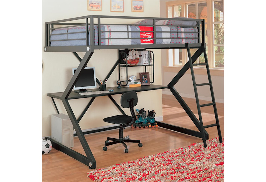 Coaster Bunks 460092 Workstation Full Loft Bed Lapeer Furniture