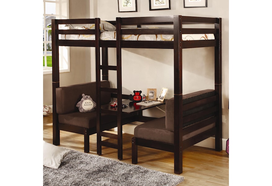 Coaster Bunks 460263 Twin Over Twin Convertible Loft Bed Dunk