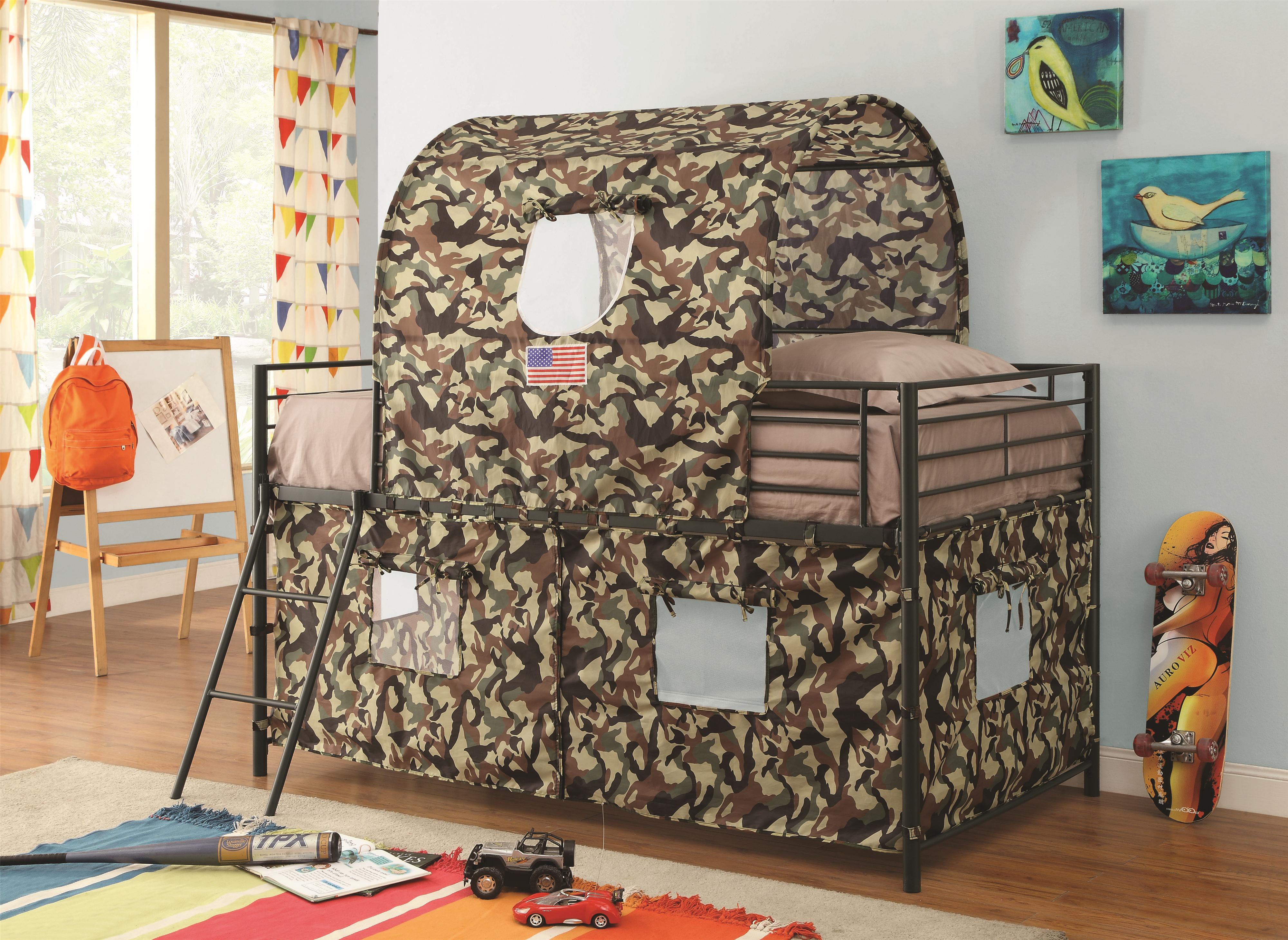 Coaster Bunks Camouflage Tent Loft Bed Rife S Home Furniture