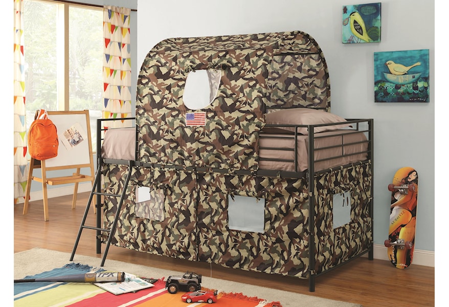 Coaster Bunks Camouflage Tent Loft Bed Rife S Home Furniture