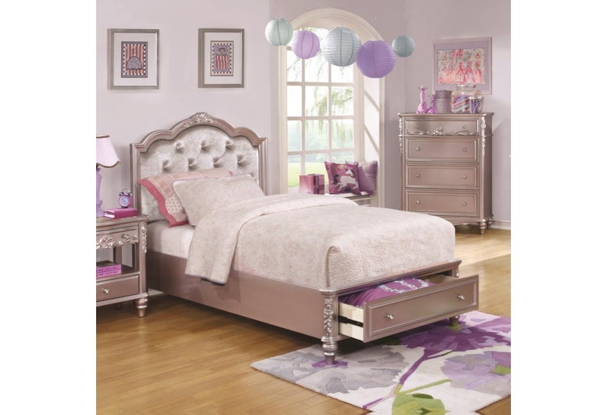 Coaster Caroline Full Size Storage Bed With Diamond Tufted Headboard A1 Furniture Mattress Platform Beds Low Profile Beds