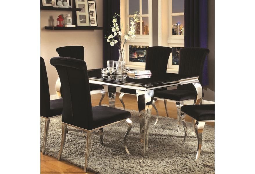 Coaster Carone Contemporary Rectangular Dining Table A1 Furniture Mattress Dining Tables