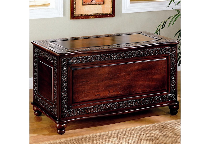 Coaster Cedar Chests 900012 Traditional Cedar Chest With Carving