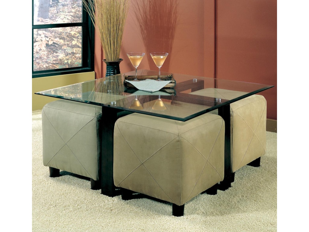Coaster Cermak 700026 Contemporary Square Metal Tail Table With Cermak Contemporary Square Metal Tail Table With Gl Top By Coaster