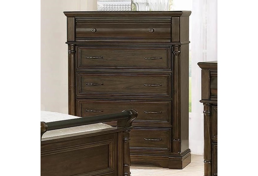 Chandler Traditional 5 Drawer Chest With Felt Lined Top By Coaster At Dunk Bright Furniture Chandler Traditional 5 Drawer Chest With Felt Lined Top By Coaster At Dunk Bright Furniture