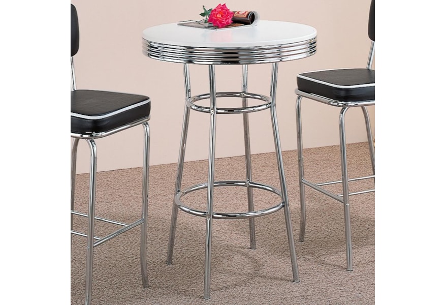 Cleveland 50 S Soda Fountain Chrome Bar Table By Coaster At Northeast Factory Direct Cleveland 50 S Soda Fountain Chrome Bar Table By Coaster At Northeast Factory Direct
