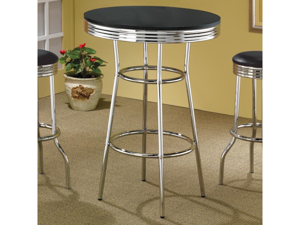 Cleveland 50 S Soda Fountain Bar Table With Black Top Sadler S