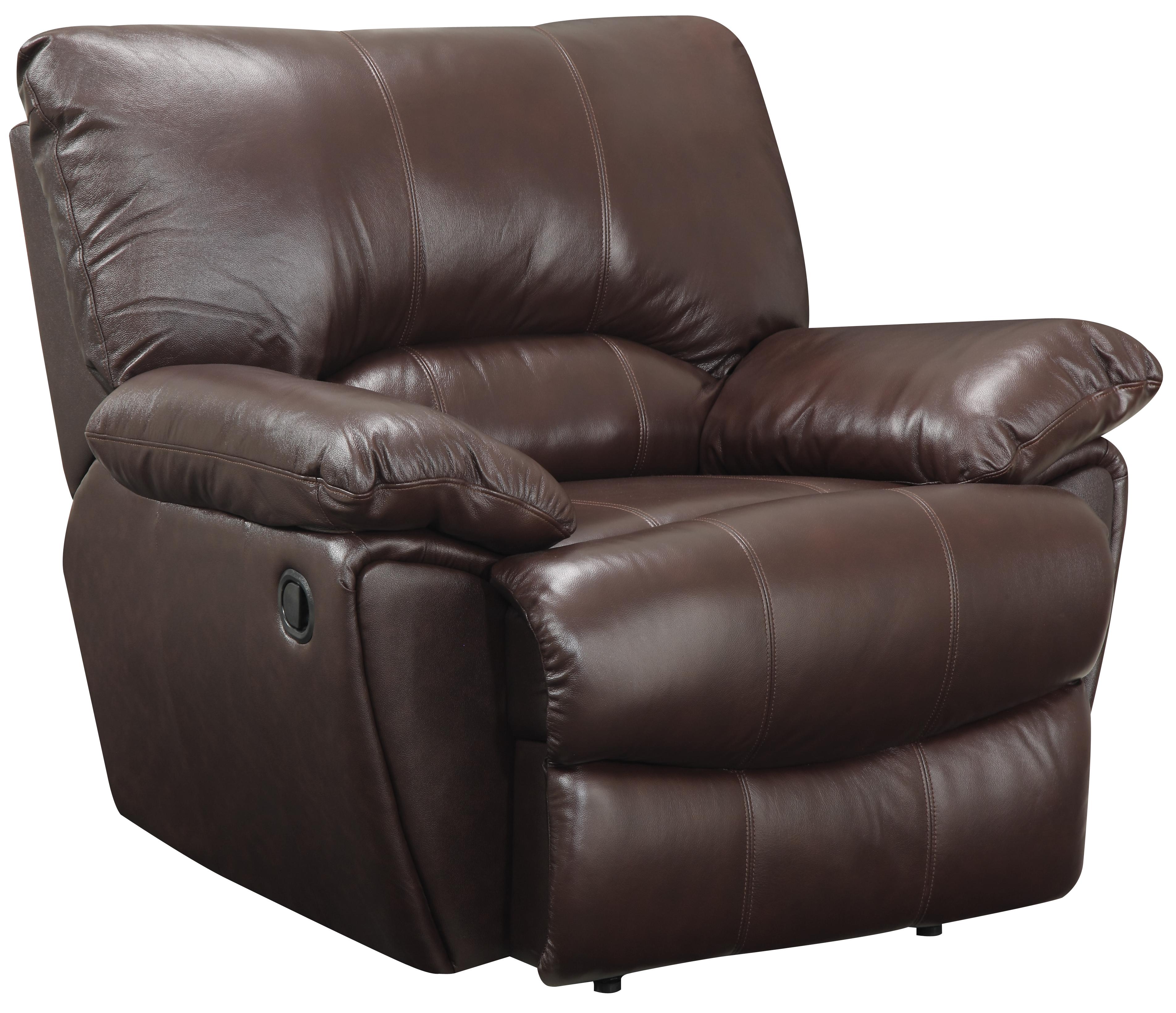Coaster Clifford Brown Leather Recliner With Pillow Arms Rife S
