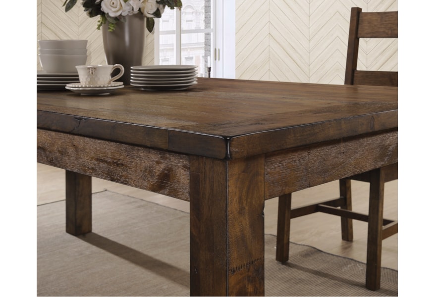 Coaster Coleman Rustic Dining Table With Over Sized Block Legs