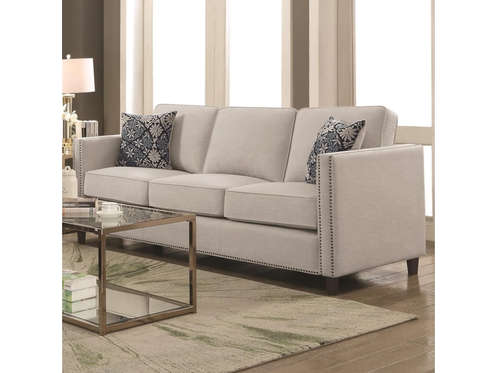 Coaster Coltrane Transitional Sofa With Nail Head Trim A1 Transitional Sofa With Nail Head Trim