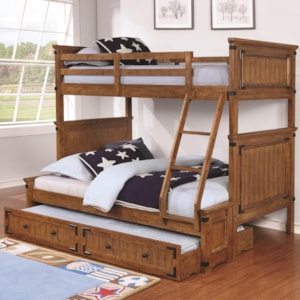 Coaster Coronado Bunk Bed Casual Wooden Twin Over Full Bunk Bed Standard Furniture Bunk Beds
