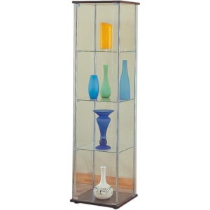 Coaster Curio Cabinets 950172 4 Shelf Glass Curio Cabinet With Cappuccino Top Bottom Northeast Factory Direct Curio Cabinets