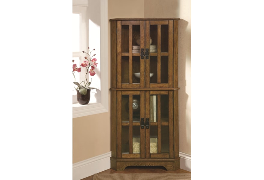 Coaster Curio Cabinets 950185 4 Shelf Corner Curio Cabinet With