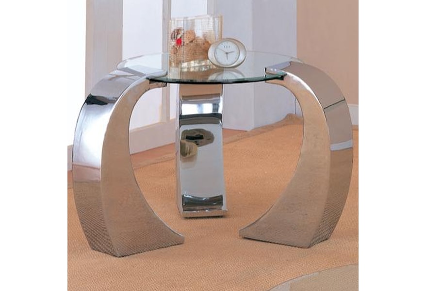 Coaster Custer 720057 Contemporary Metal End Table With Round